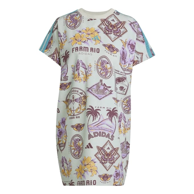 Adidas X Farm Commercial Korte Mouw Jurk Grijs S Vrouw
