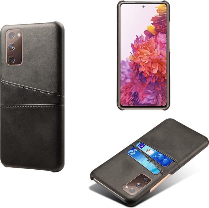 Backcover met Opbergvakjes + PMMA Screenprotector voor Galaxy S20 FE 4G/5G _ Zwart