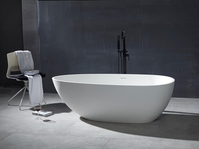 Mawialux vrijstaand bad - Solid surface - 170x85cm - Mat wit - Zaine