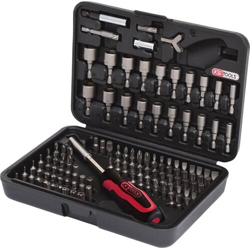 KS Tools 9112085 911.2085 Bitset 122-delig Dop (zeskant) Incl. bithouder en schroevendraaier