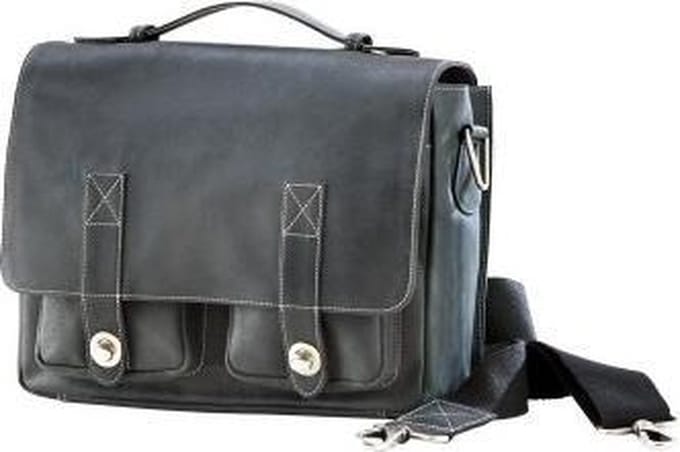 Bull & Hunt leren aktetas - Old School - Groot - Zwart