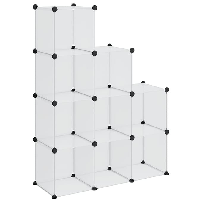 vidaXL - Opbergmeubel - met - 9 - vakken - polypropeen - transparant