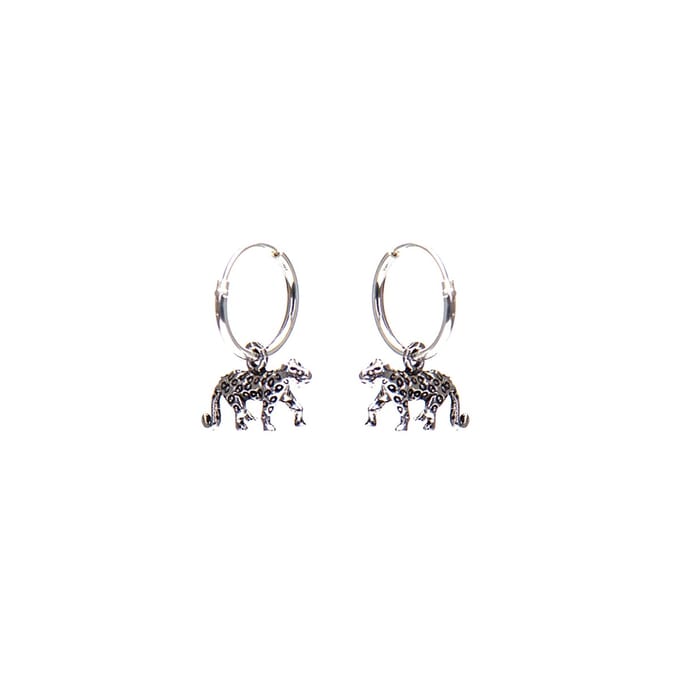Karma Hoops Symbols Tiger Silver Oorknoppen  - Zilver