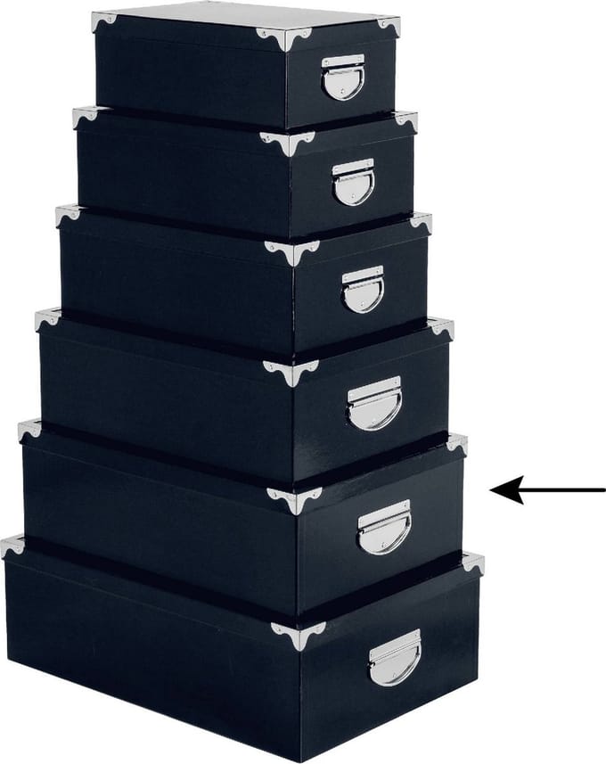 5Five Opbergdoos/box - donkerblauw - L44 x B31 x H15 cm - Stevig karton - Bluebox