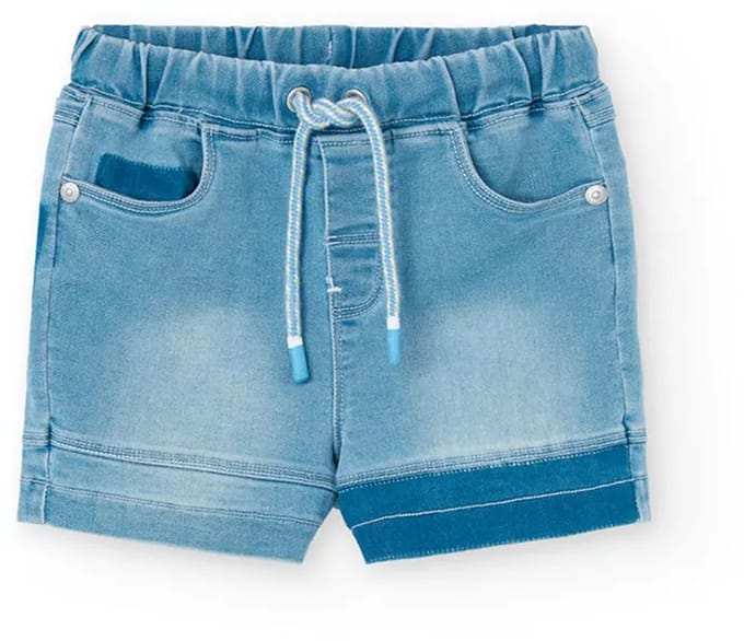 Boboli Knit Denim Korte Broek Blauw 4 Years Jongens