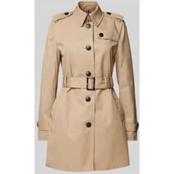 Trenchcoat met riem en schouderpatten