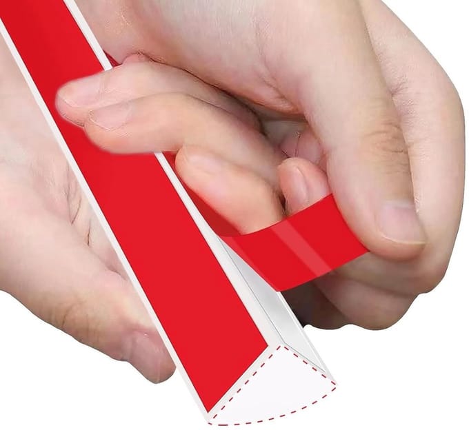 Zelfklevende flexibele rubberen strip voor vloeren en hoeken - 3 m (wit)
