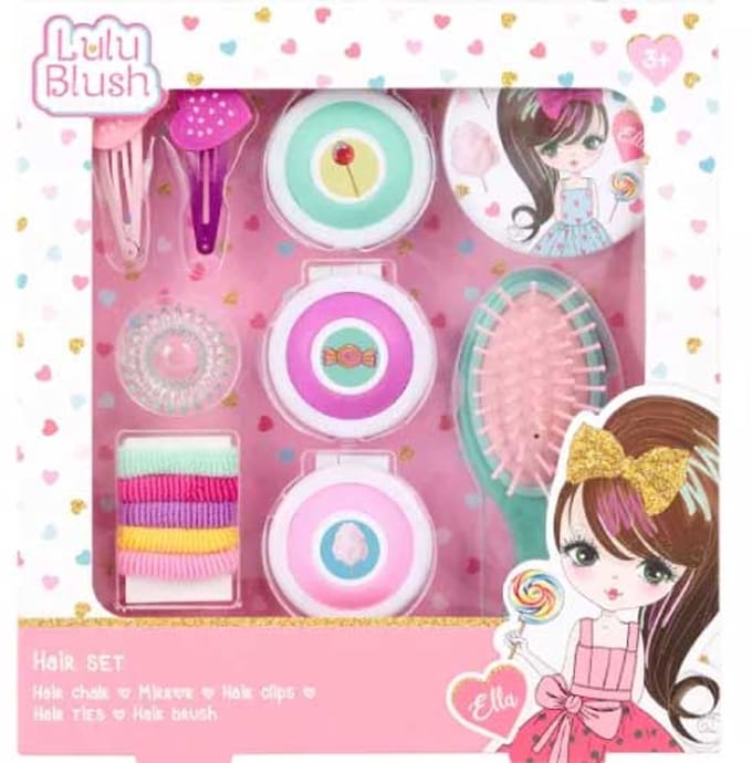 Create it! haaraccessoire set roze - Lulu blush haarclips en elastiekjes.