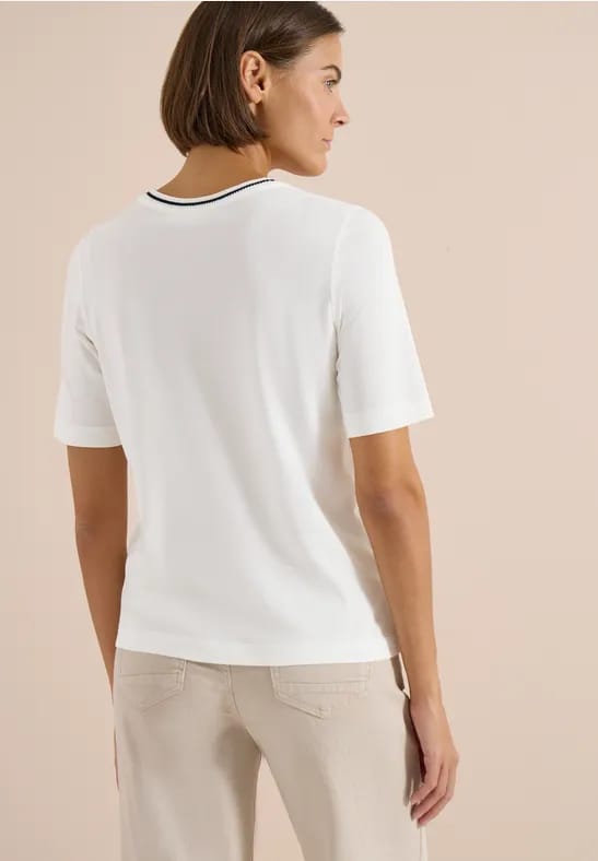 Shirt met geribde details