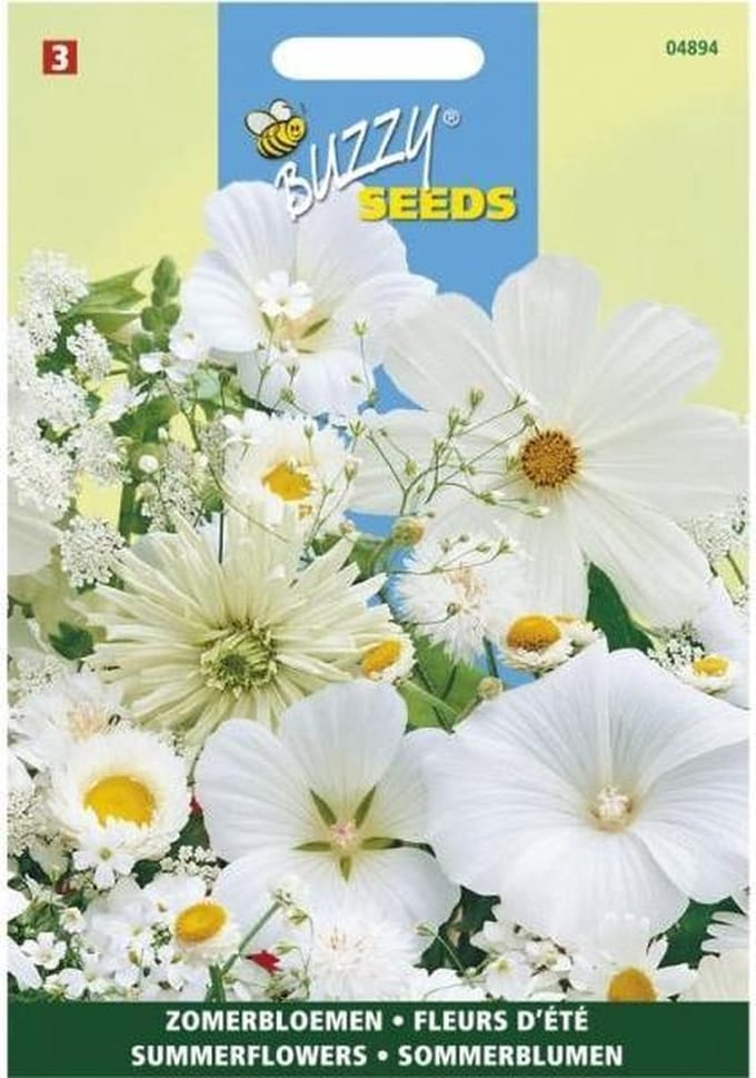 Zomerbloemen witte tinten - set van 6 stuks