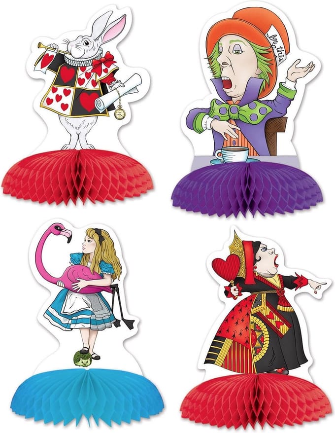 360 DEGREES - 4 mini tafeldecoraties Alice in fantasieland