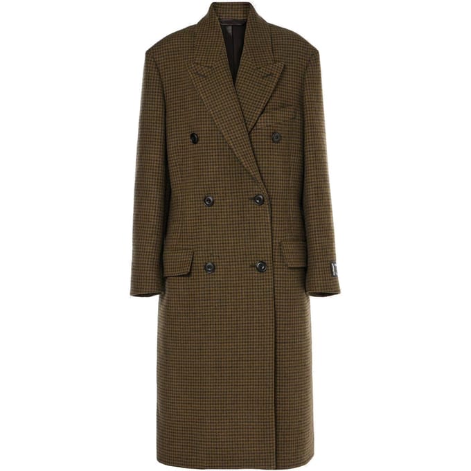 Acne Studios geruite jas van wolmix met dubbele rij knopen
