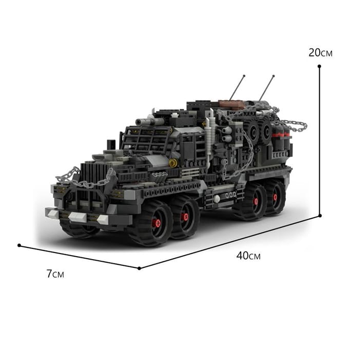 MOC Oorlogstruck Apocalyps Afvalland Voertuig Bouwstenen Model Speelgoed voor Creatief Spel Electronic drawings black