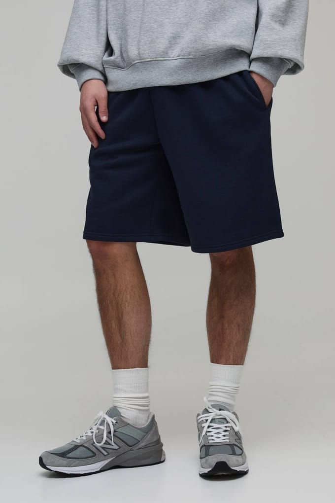 Essential Baggy Fit Jersey Short | Navy | Size Small