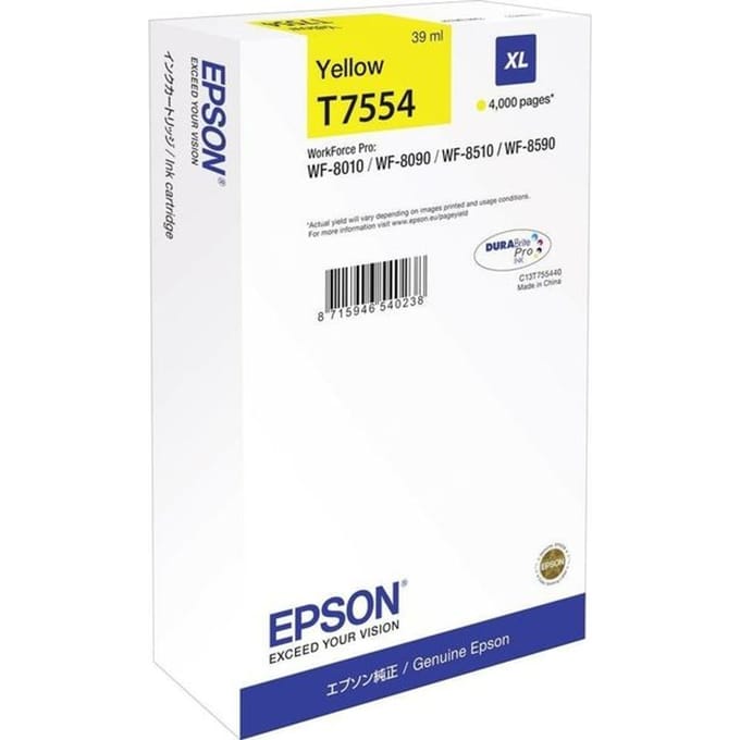Epson T7554 inktcartridge geel hoge capaciteit (origineel)