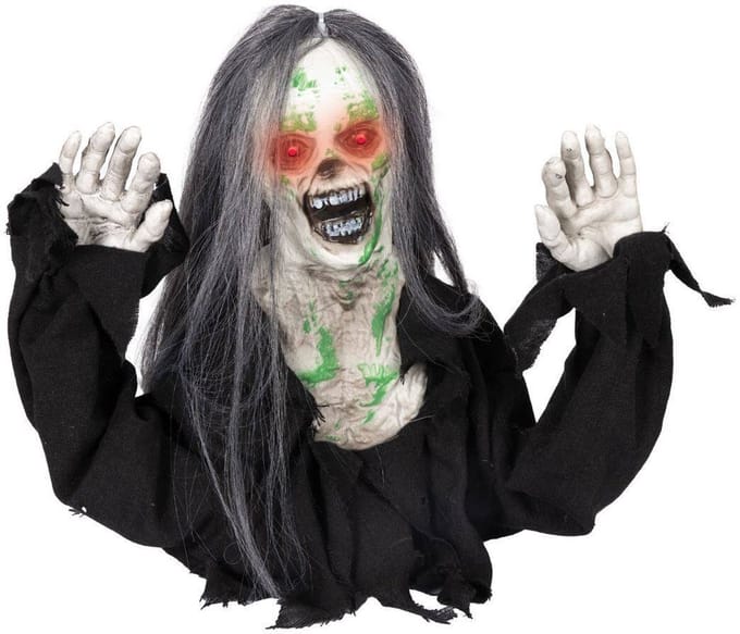 Kruipende Zombie Halloween Pop met Beweging, Geluid en Lichtjes 35cm