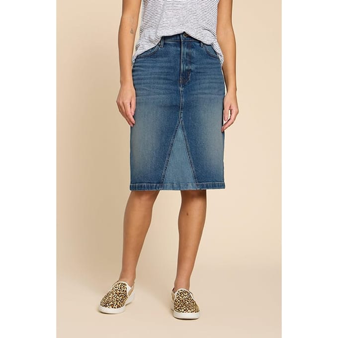White Stuff Jemma Denim Skirt Mid Denim Taglia: 24 | Gonne di jeans Outlet | Donna | Blu