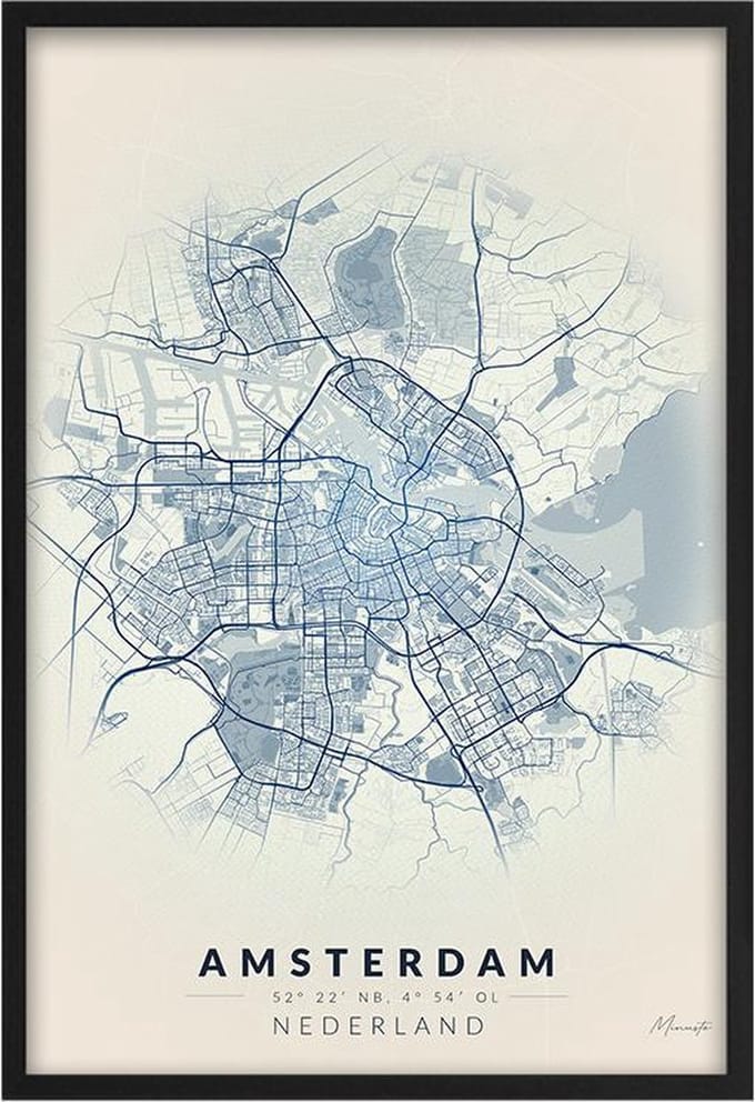 Poster Amsterdam A2 - 42 x 59,4 cm (Exclusief Lijst)
