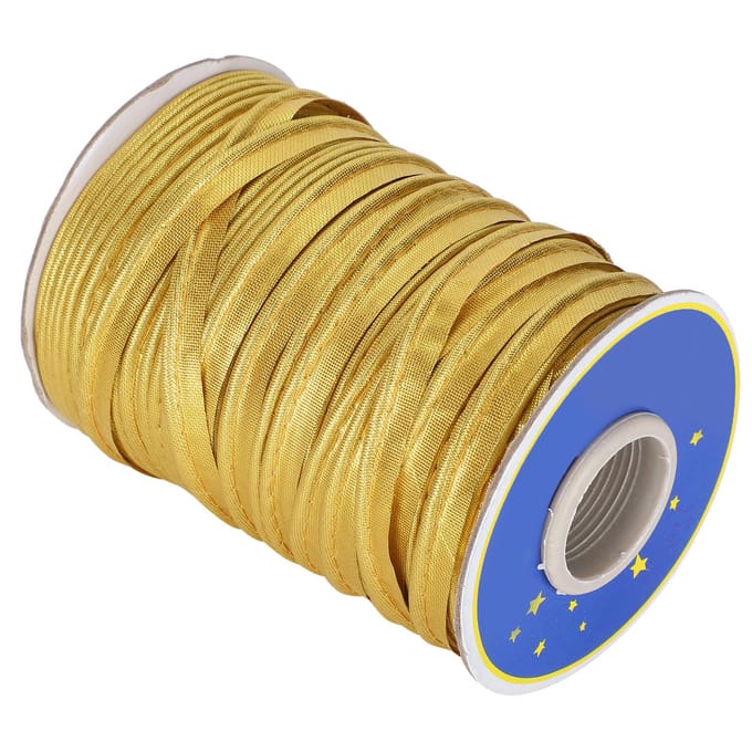 70yd Crafts Randvlechtwerk Paspelband Biasband Versieringen 1cm Breedte voor Naaien Seameren Afbinden Stikken Goud