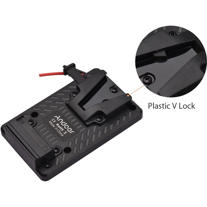 Adaptateur Plaque de Batterie V-Lock Andoer Remplacement pour Batterie Sony V Mount Full Plastic gray