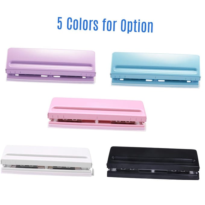 Verstelbare 6-gaats desktop perforator voor A4 A5 A6 B7 Zuivelplanner Organizer Zes-ringband met capaciteit voor 6 vellen