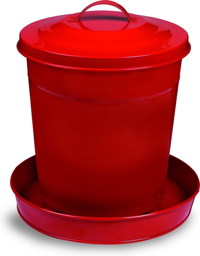 Gaun Pluimvee voertoren – Tot 6 kg – Metaal – Pluimvee – 29x29x28,5 cm – Rood
