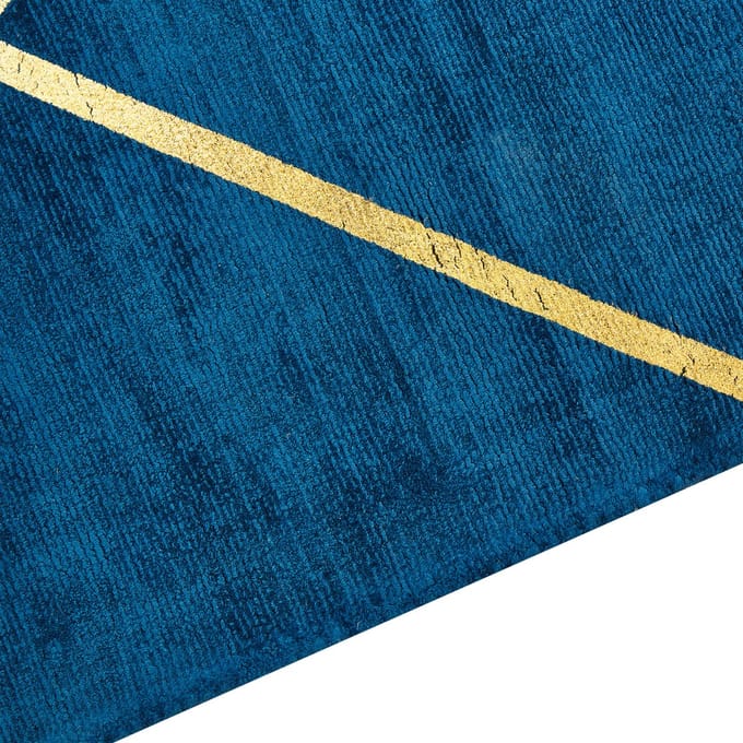 HAVZA - Vloerkleed - Donkerblauw - 140 x 200 cm - Viscose