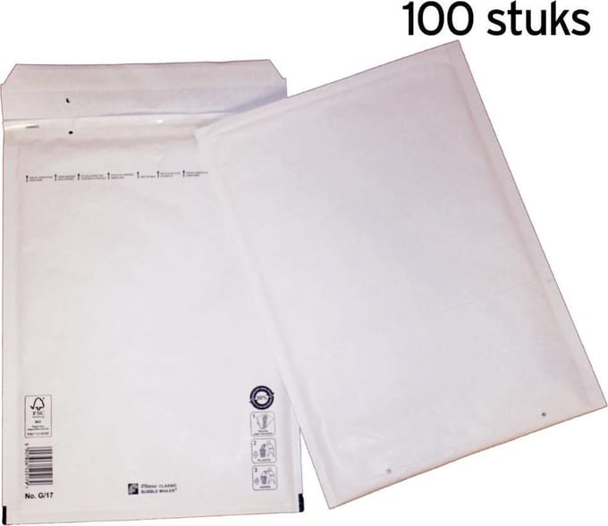 Luchtkussen enveloppen G/17 (wit) - 230 x 340 mm - 100 stuks
