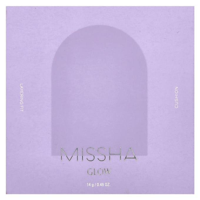 Missha, Glow Layering Fit Cushion, No. 17 Ivory, 14g (0.49oz) white