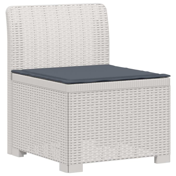 vidaXL - 4-Persoons - Tuin - Sofa - met - Kussens - Rattan - Look - PP - Wit