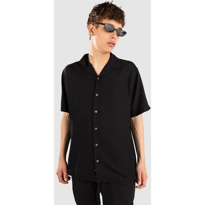 Anerkjendt Akleo Cot-Linen-Vis Shirt zwart