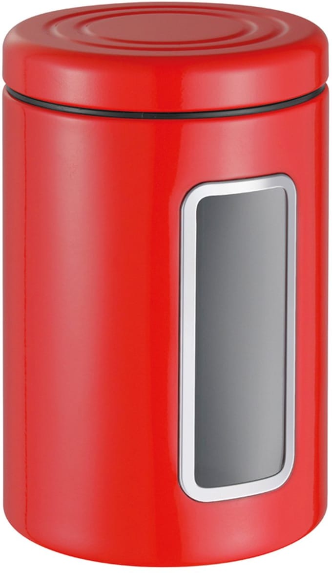 WESCO Classic Line Voorraadbus met Venster | 2 Liter | Metaal - Rood | Voorraadpot