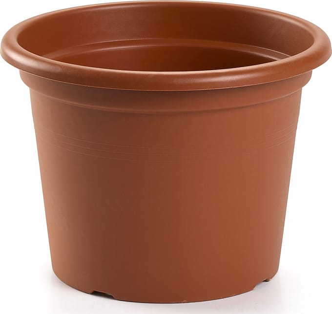 Plasticforte Plantenpot - bruin - rond - D25 x H19 cm - kunststof
