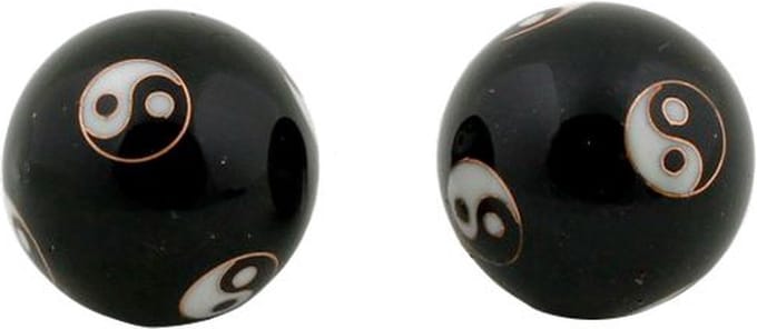 Meridiaankogels Yin Yang zwart - 3.5 cm (2 stuks) - S