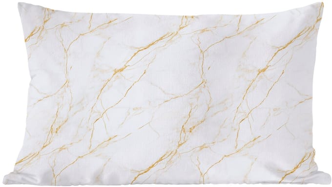 Sierkussens - Kussentjes Woonkamer - 60x40 cm - Wit - Marmer - Goud - Luxueus