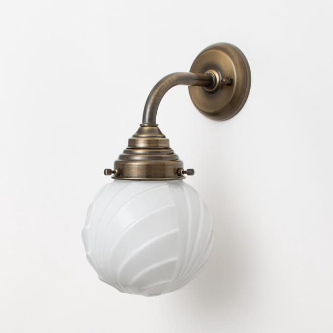 Wandlamp Swingbulb Curve Brons - Art Deco Trade