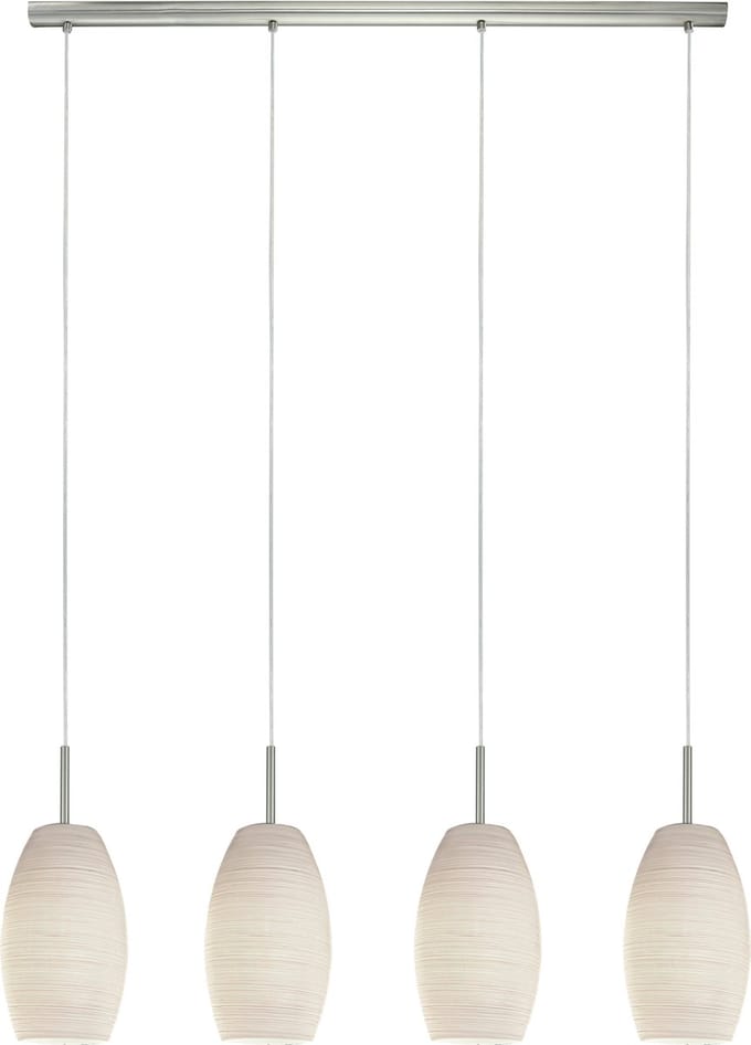 EGLO Batista 3 Hanglamp - E27 - 102 cm - Nikkel-Mat/Wit