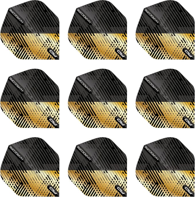 Dartflights Premium Hardcore Goud en Zwart Gevlekt 9 Stuks