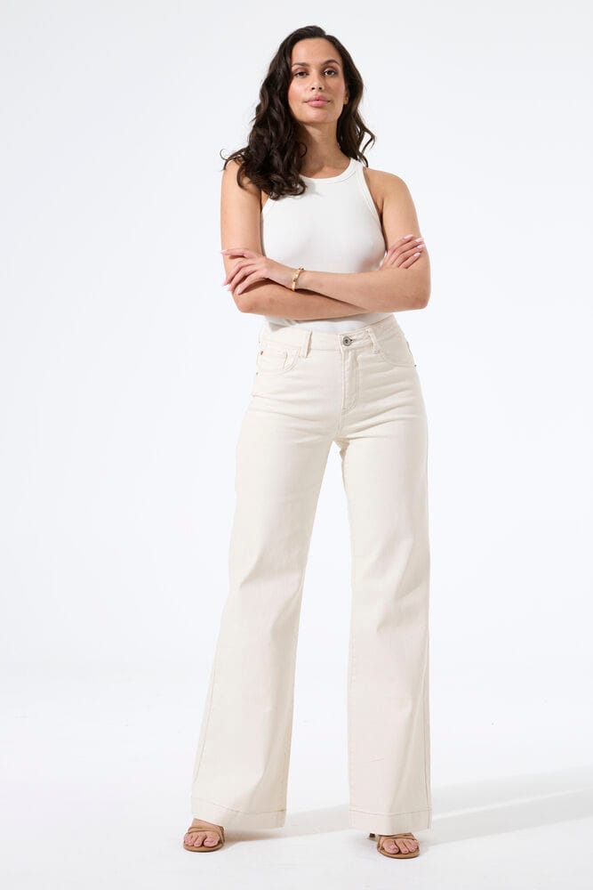 GARCIA Celia Wide Dames Wide Fit Jeans Wit