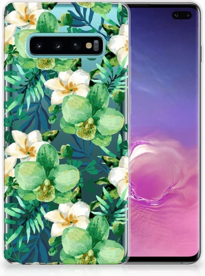 Samsung Galaxy S10 Plus TPU Case Orchidee Groen