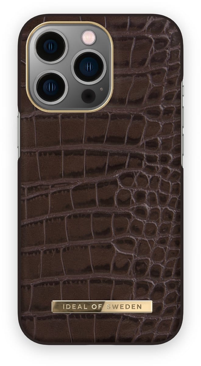 ideal of sweden atelier case introductory geschikt voor Apple iphone 13 pro deep walnut croco