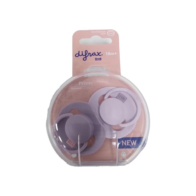 Difrax LOVI Fopspeen Dynamisch - Prime - 18+ Maanden - Lichtroze & Paars - 2 Stuks