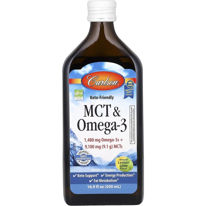 MCT & Omega-3, Natuurlijke Citroen-Limoen, 500 ml (16,9 fl oz)