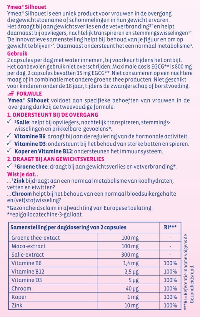 Ymea Overgang Silhouet - 2 x 64 capsules - Voordeelverpakking