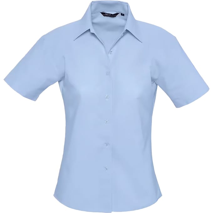 SOLS Dames/Dames Elite Oxford Blouse met Korte Mouwen (Hemelsblauw)
