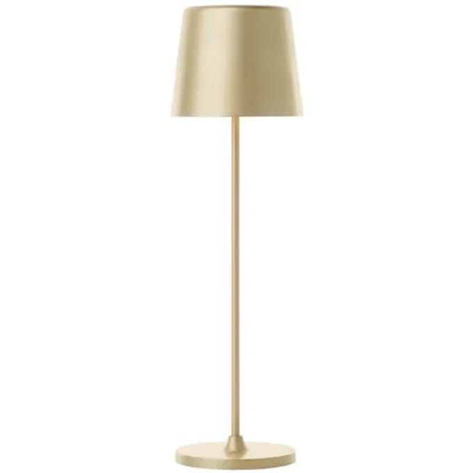 BRILLIANT mobiele LED-tafellamp, USB, 37 cm, 310 lm, dimbaar, mat goud