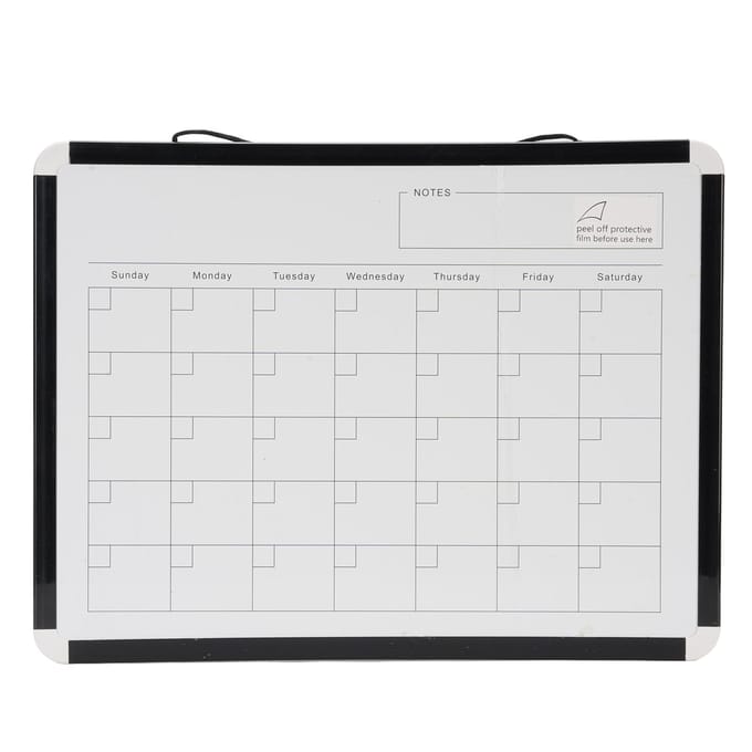 Maandkalender Uitwisbaar Whiteboard Muur Magnetisch Draagbaar Dubbelzijdig Whiteboard met Zwart white