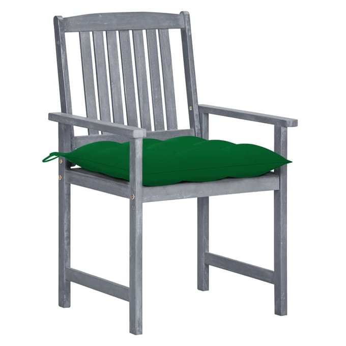 vidaXL - Tuinstoelen - 2 - st - met - kussens - massief - acaciahout - grijs