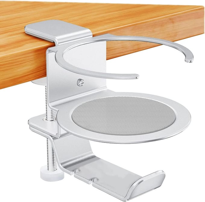 Flexibele Onder-Bureau Bekerhouder en Headset Ophangbeugel