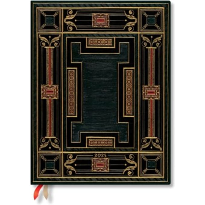 Onyx (Asterales) Ultra 12-Month Day-At-A-Time Hardback Dayplanner 2025 (Elastic Band Closure) - Paperblanks